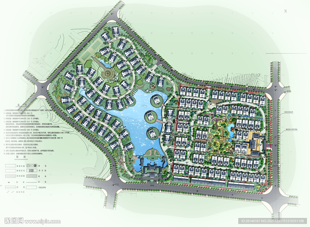 居住小区景观PSD彩平面总平面