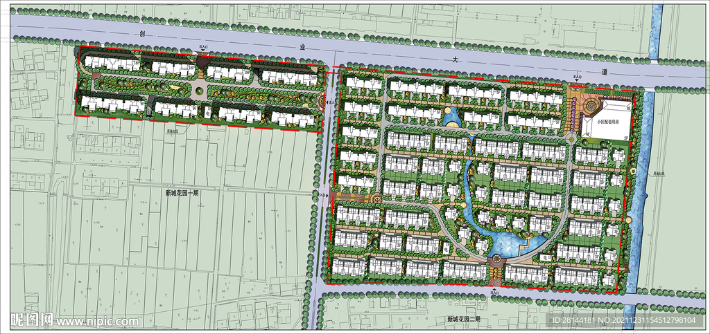 居住小区景观PSD彩平面总平面