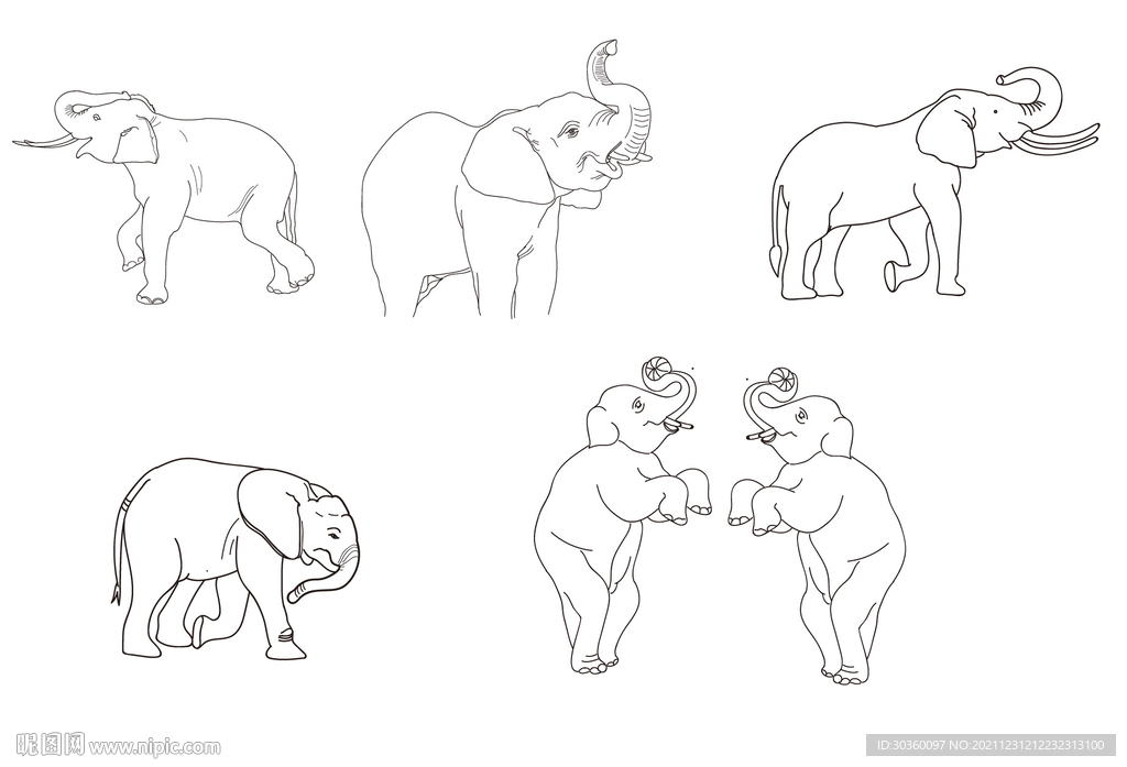 手绘大象