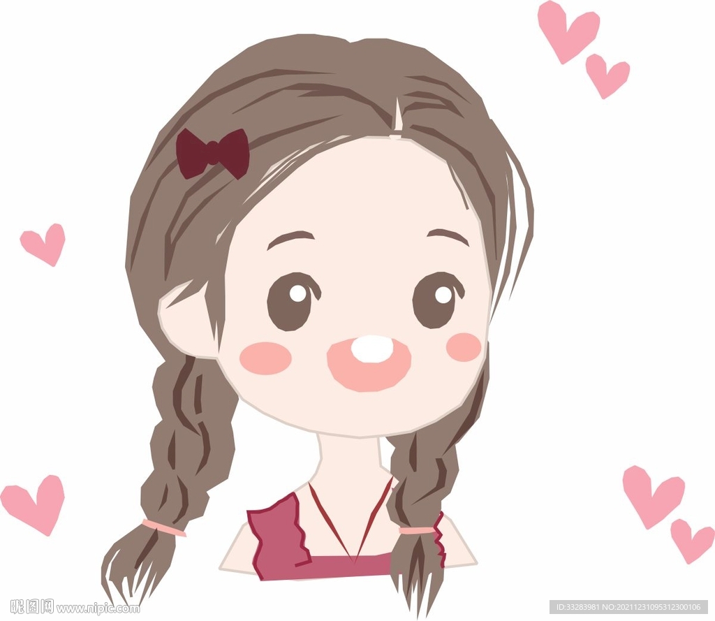 辫子女孩自画像
