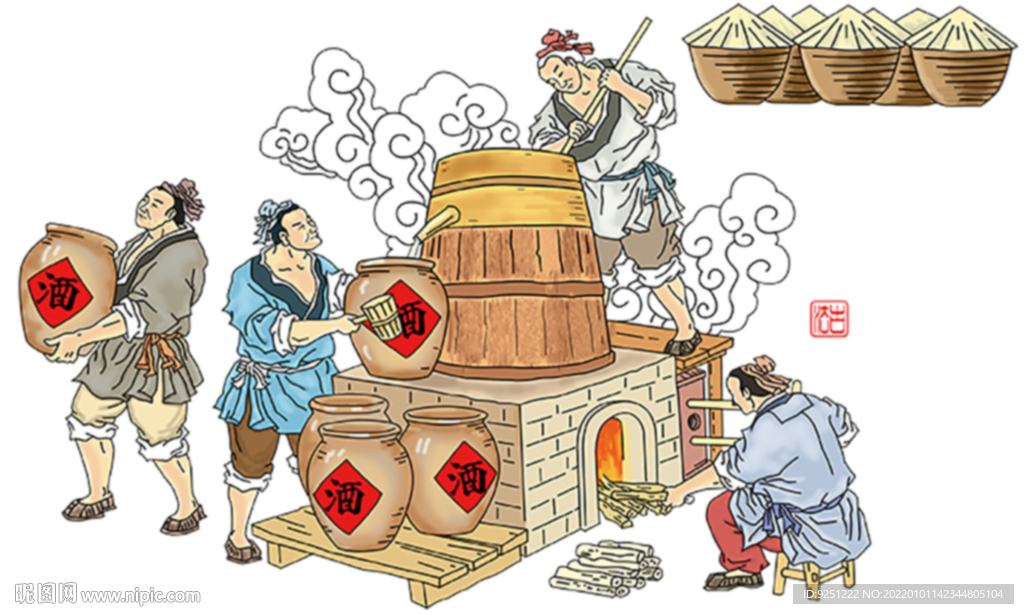 古代 酿酒图 