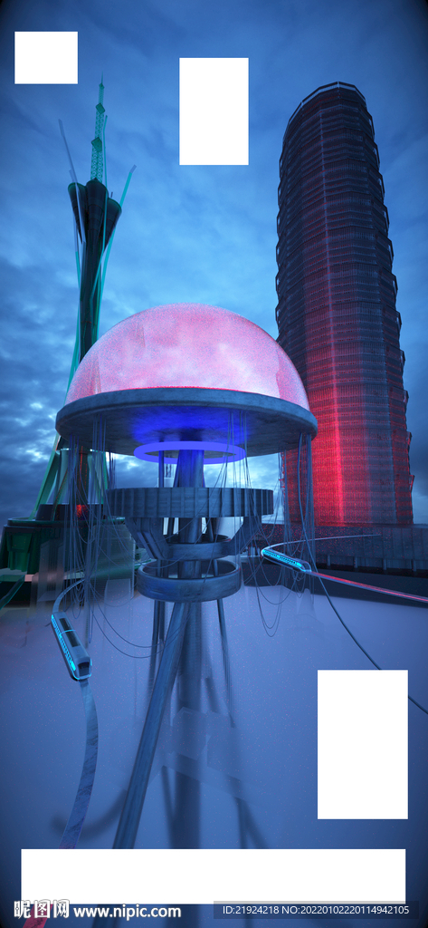 城市地铁科技C4D含PSD