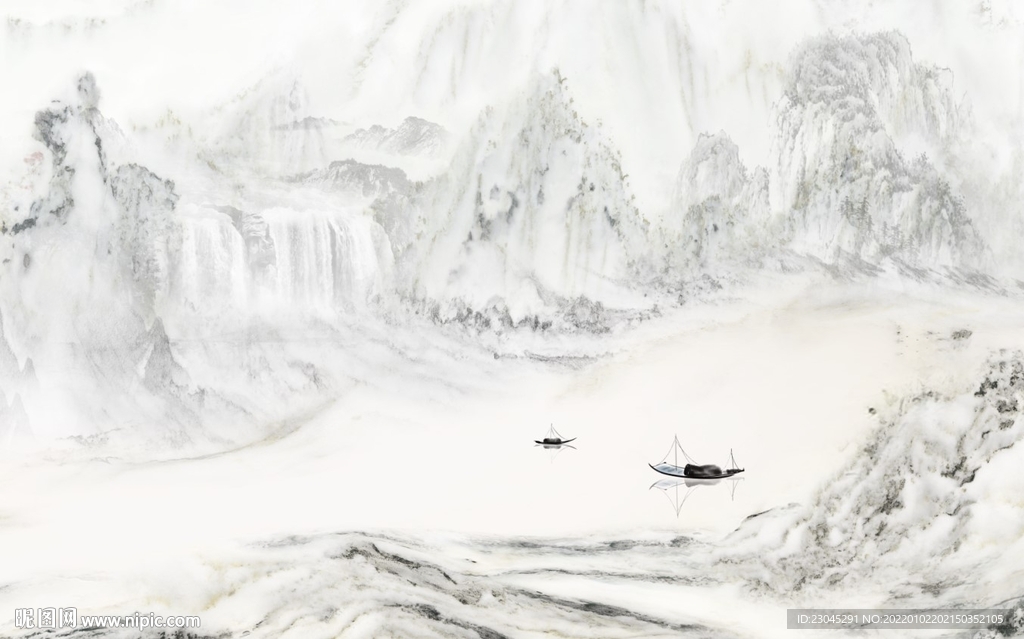 高山流水新中式背景墙