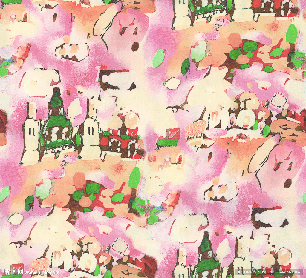 雪纺小清新数码印花