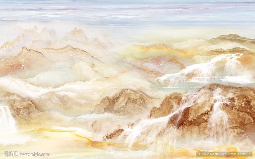 石纹客厅电视山水 tif分层