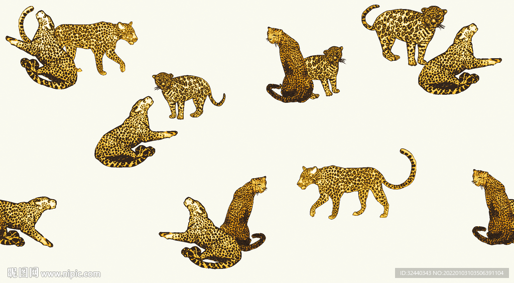 大牌  豹子    数码印花 