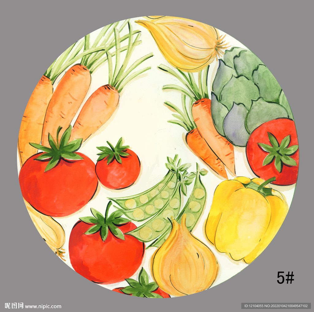 水彩手绘蔬菜水果