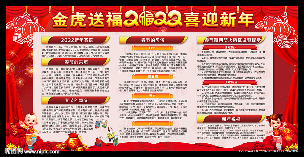 2022年虎年新年展板