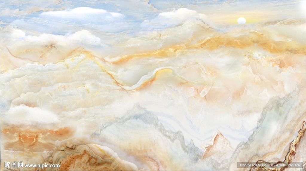 晶瓷画抽象画山水风景大理石纹理