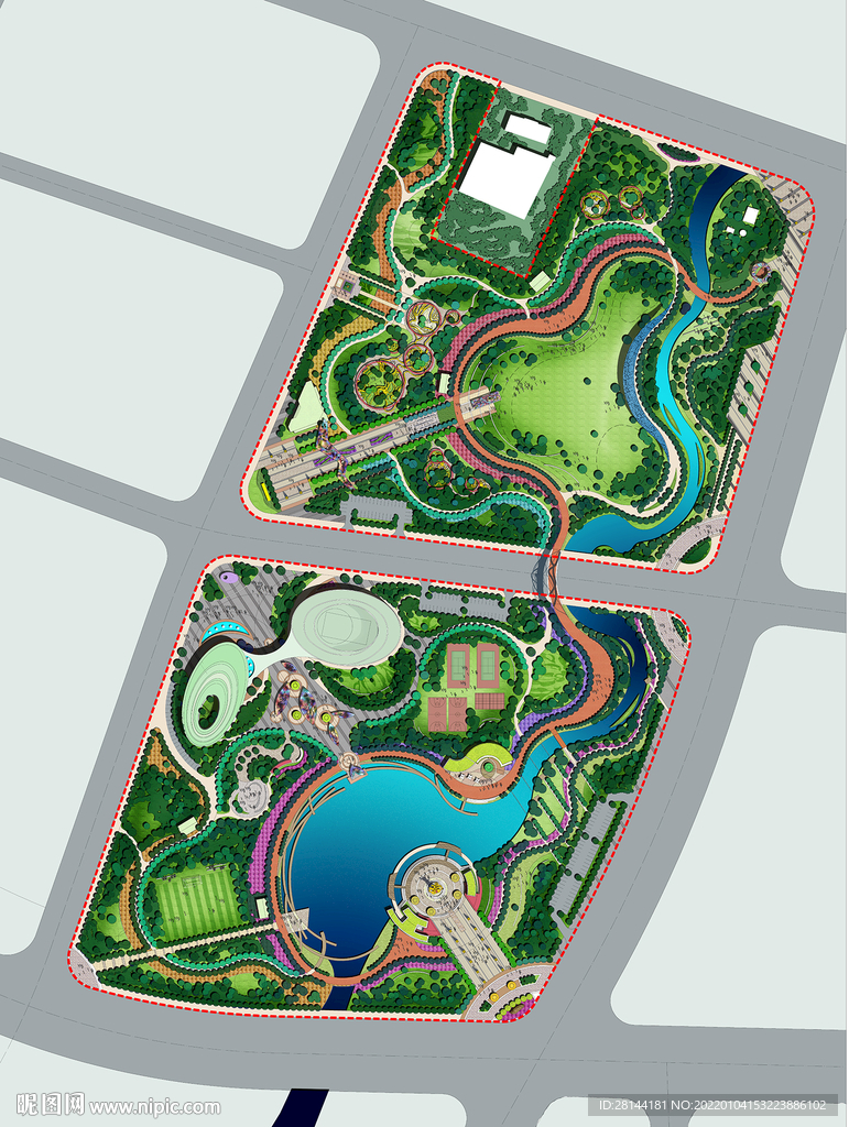 公园景观PSD彩平面总平面