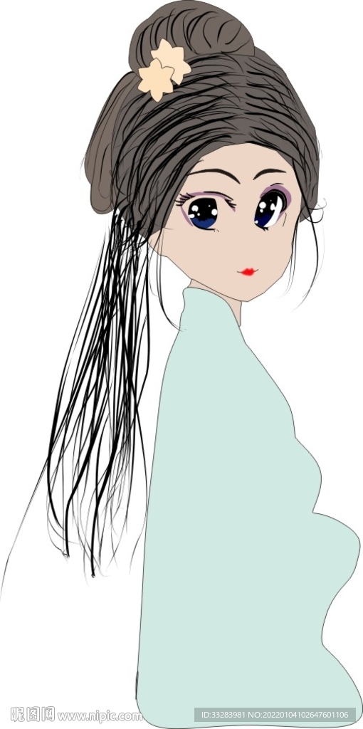 古装女孩自画像