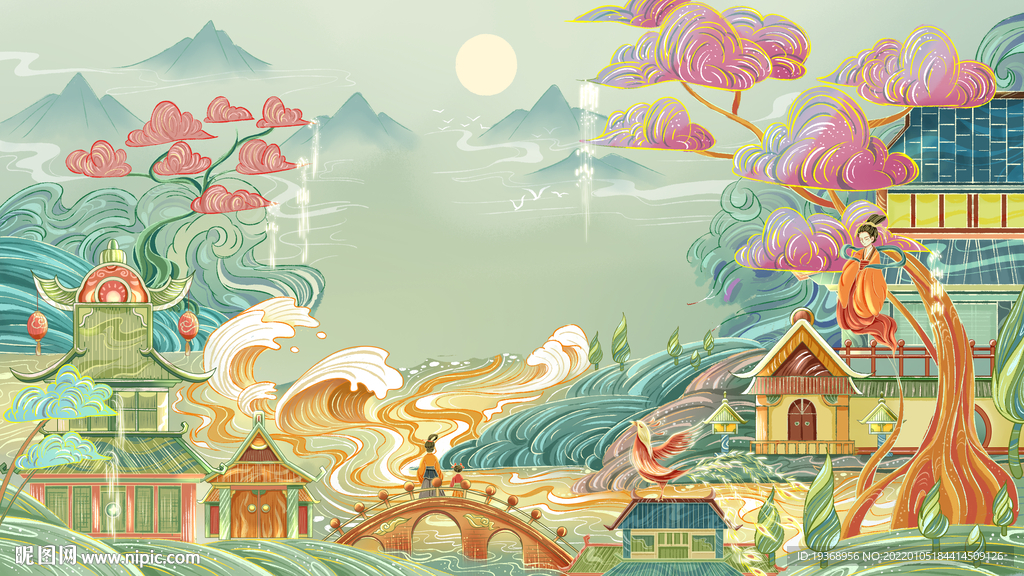 虎年插画新年吉祥海报