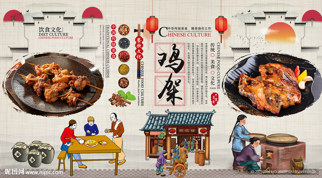 鸡架背景墙