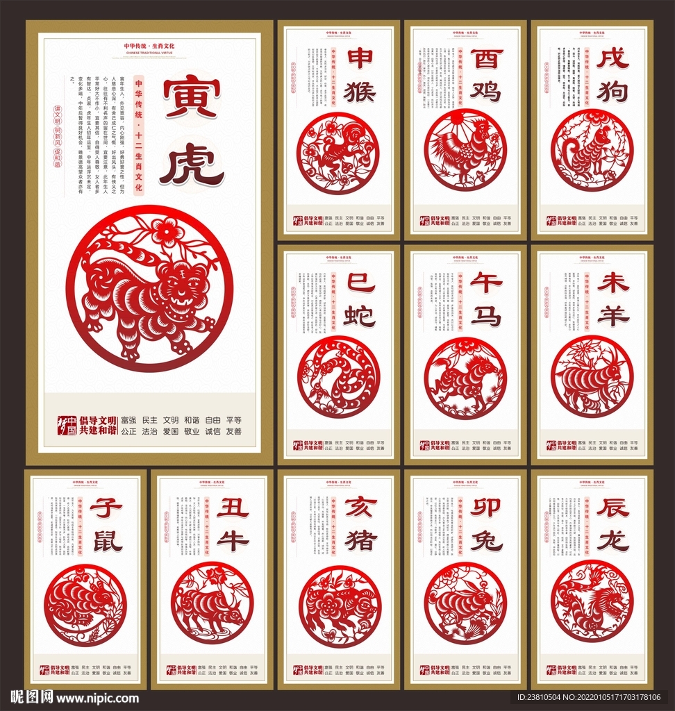 十二生肖展板