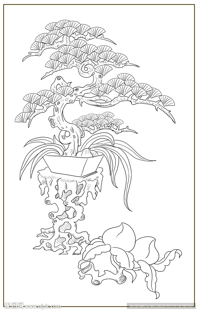 松树博古图