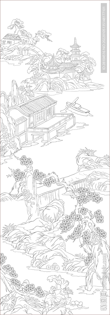 山水线描