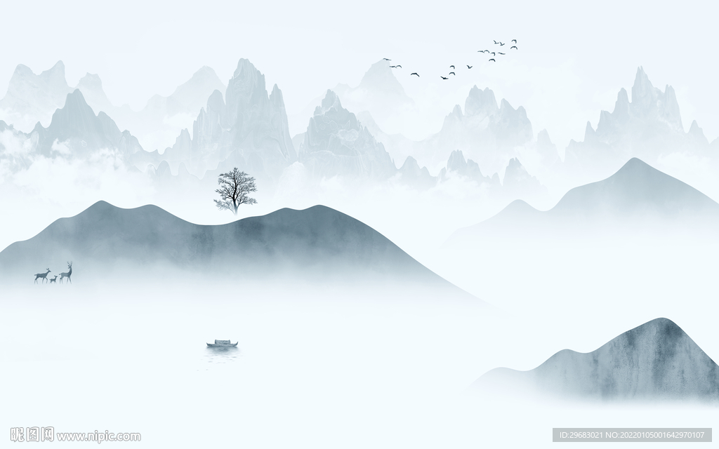 最新现代简约山水 TIF文件