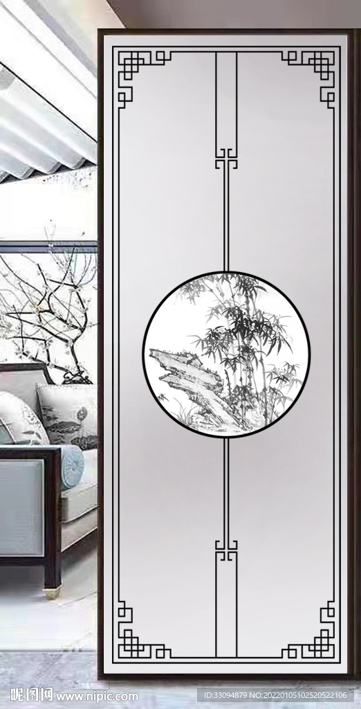 高清分层透明底屏风玻璃打印图