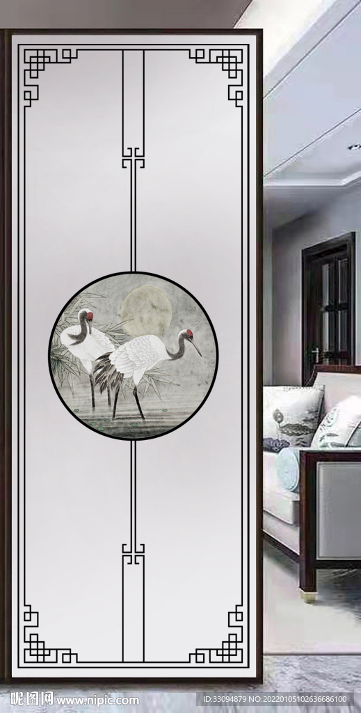 高清分层透明底屏风玻璃打印图