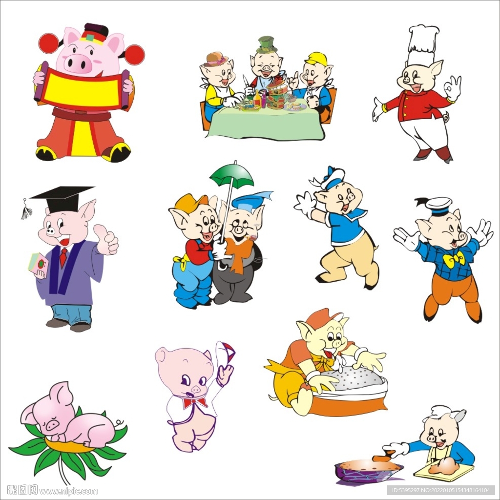 卡通猪素材