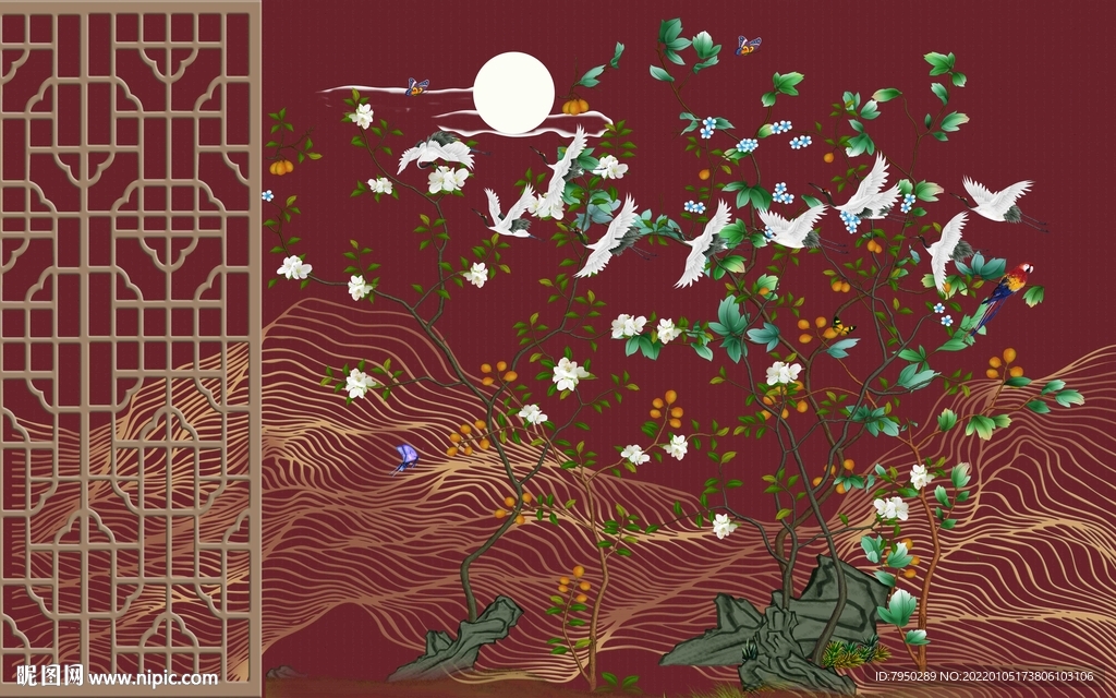 新中式背景墙
