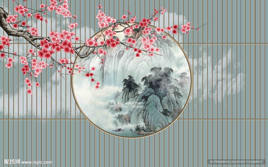 新中式背景墙 