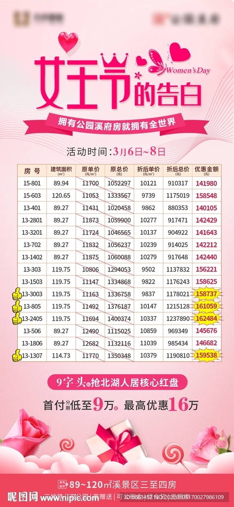 女王节粉色特价房源