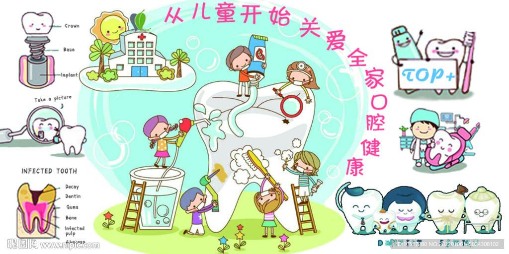 卡通儿童口腔