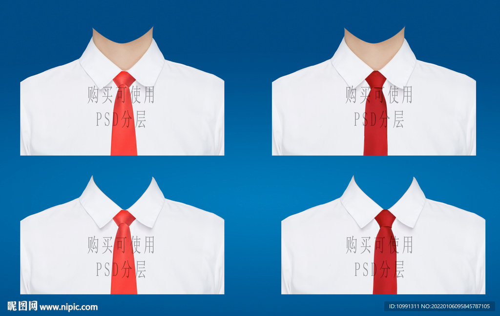 衬衫红领带衣服素材