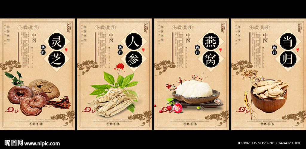 滋补中药挂画套图