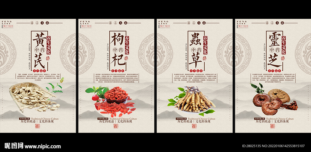 滋补中药挂画