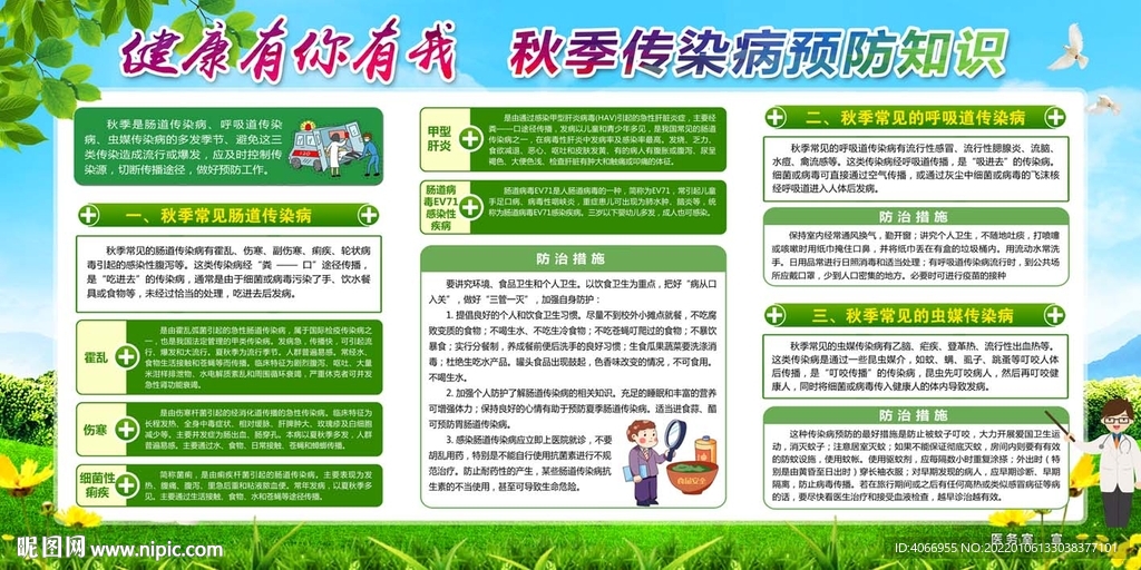 秋季传染病预防知识板报