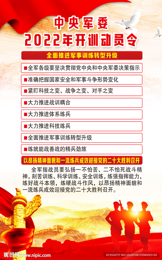 2022开训动员令挂图