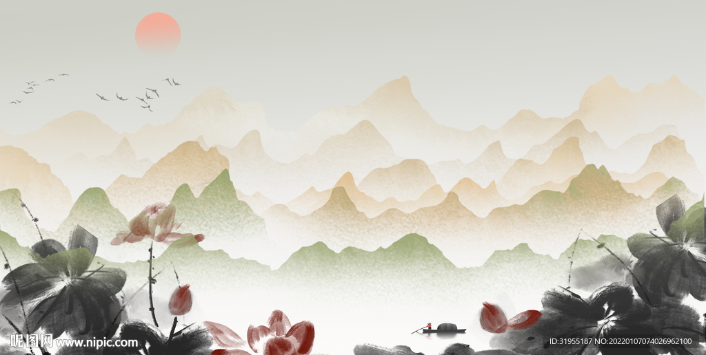 中国风水墨背景