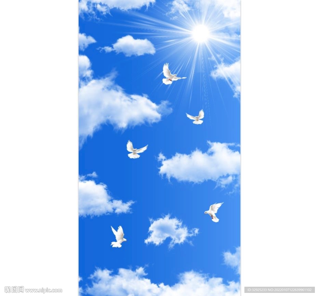 蓝天白云鸽子