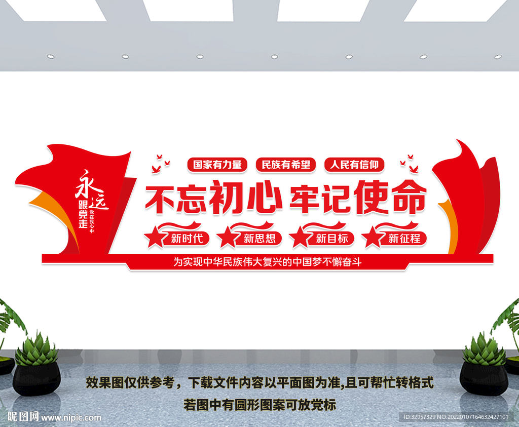 不忘初心文化墙