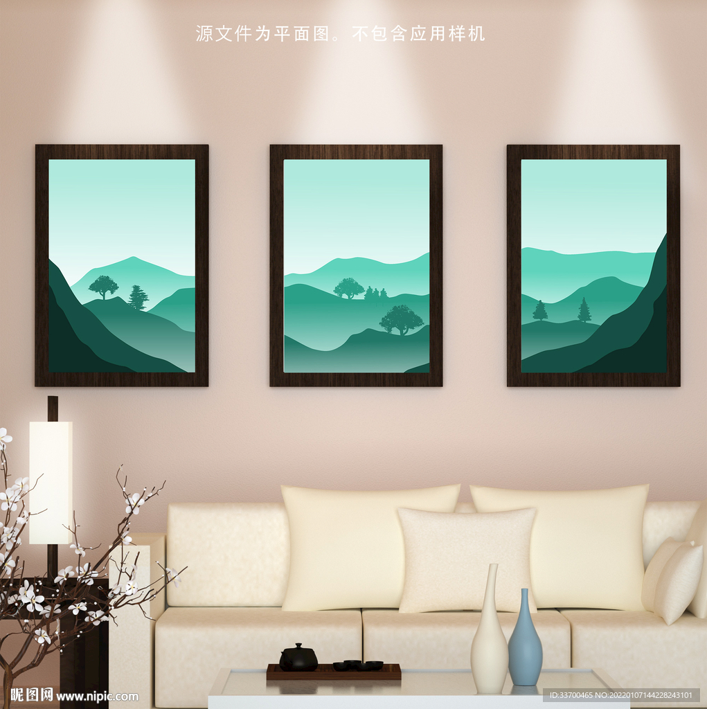 抽象山挂画