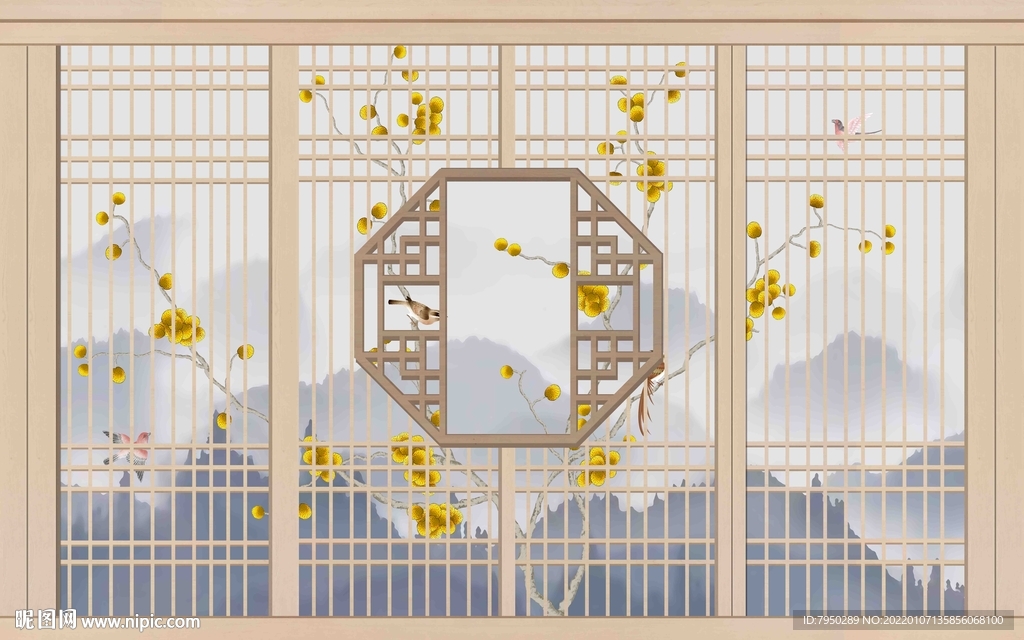 新中式背景墙