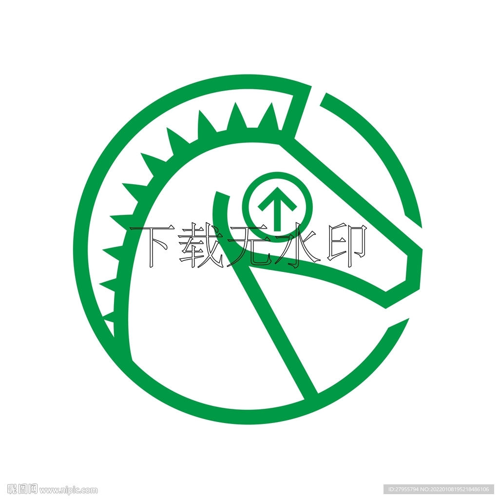 绿马矢量插画