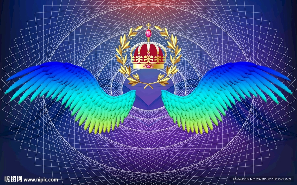 网红直播间翅膀背景墙     