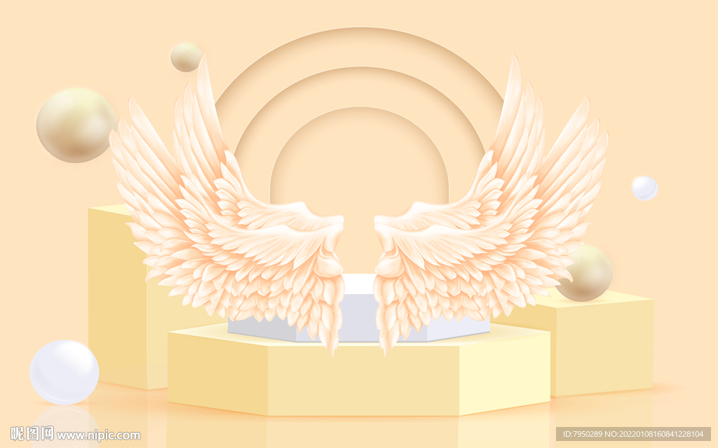 网红直播间翅膀背景墙     