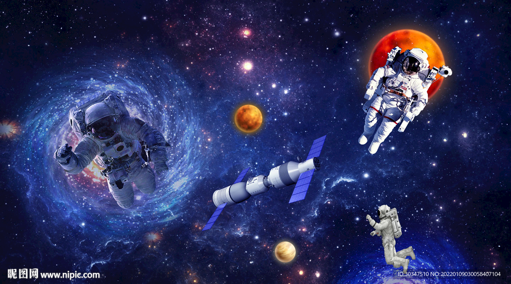 星空科技宇航员背景墙