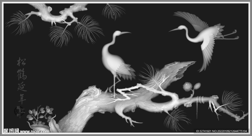 松树灰度图