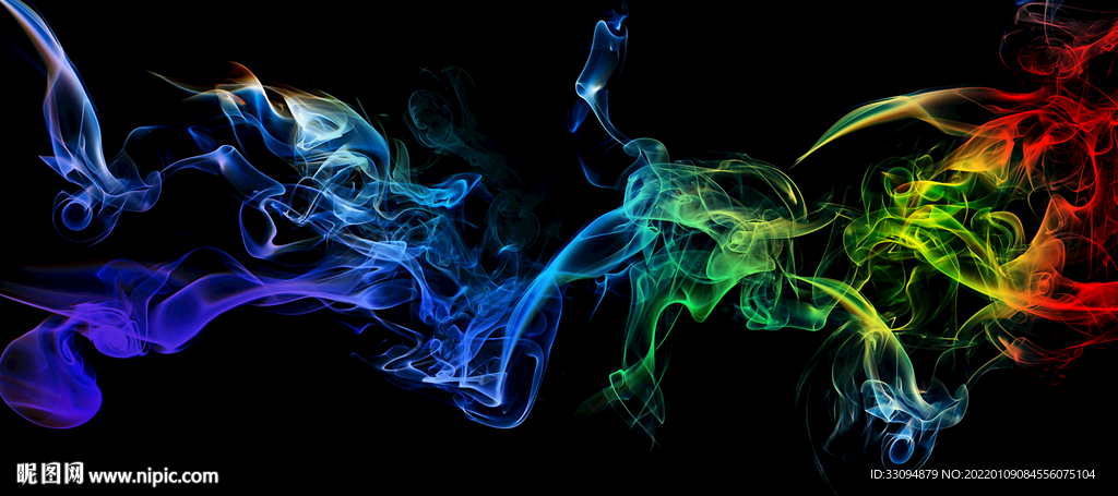 高清分层彩色烟雾背景打印图