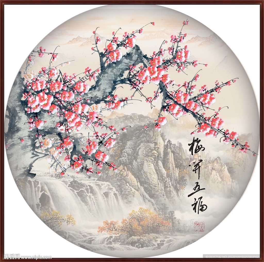 国画雪梅,国画写意梅花 - 伤感说说吧