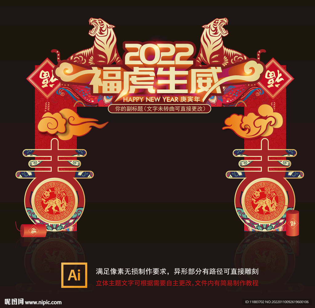 2022虎年新年门头