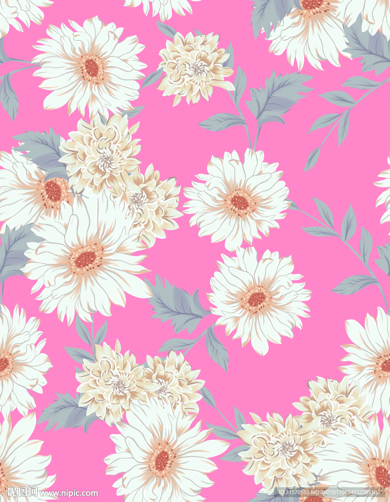 手绘花叶