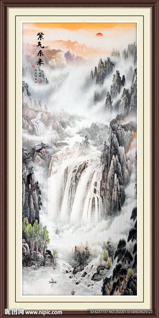 竖幅山水画