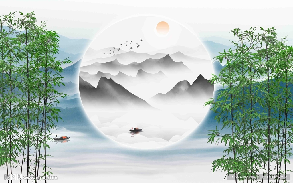 新中式背景墙 