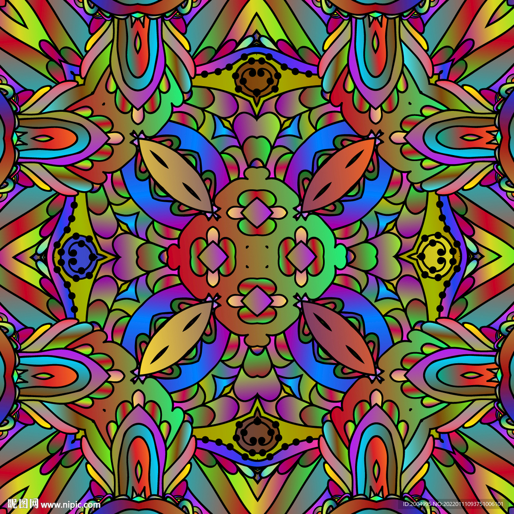 抽象民族佩斯利花纹